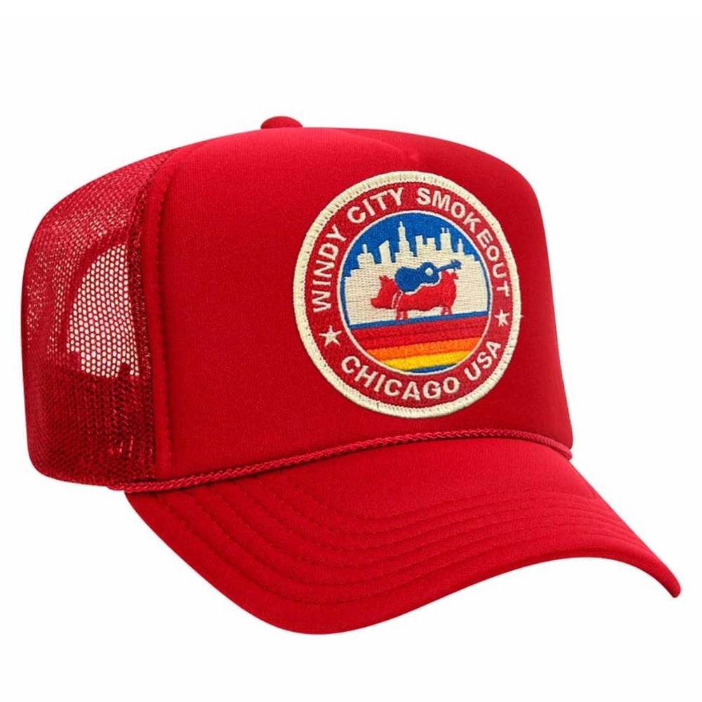 NEW! AVIATOR NATION Windy City Smokeout Chicago 2023 red TRUCKER HAT